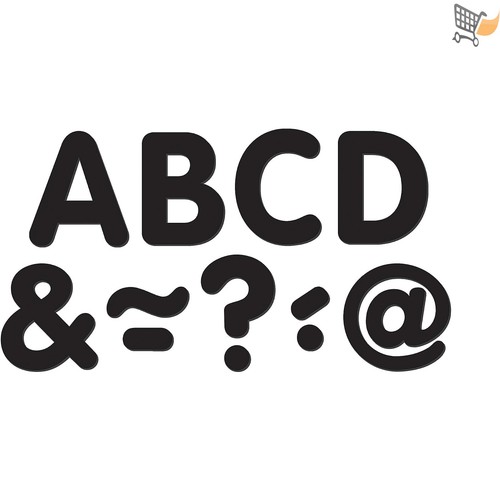 Black magnetic letters - black,